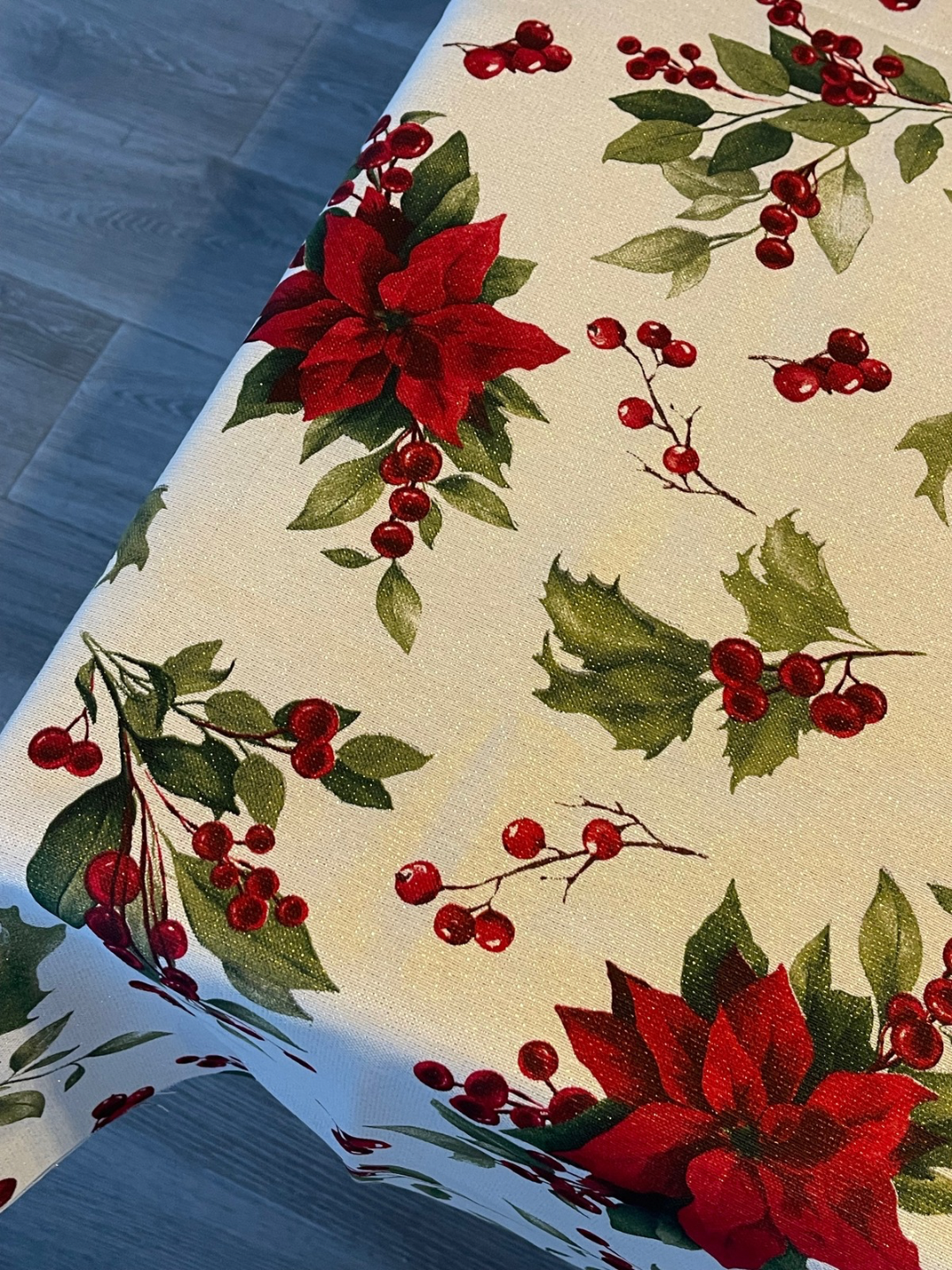 Navidad - Flor Pascua Hilo Dorado